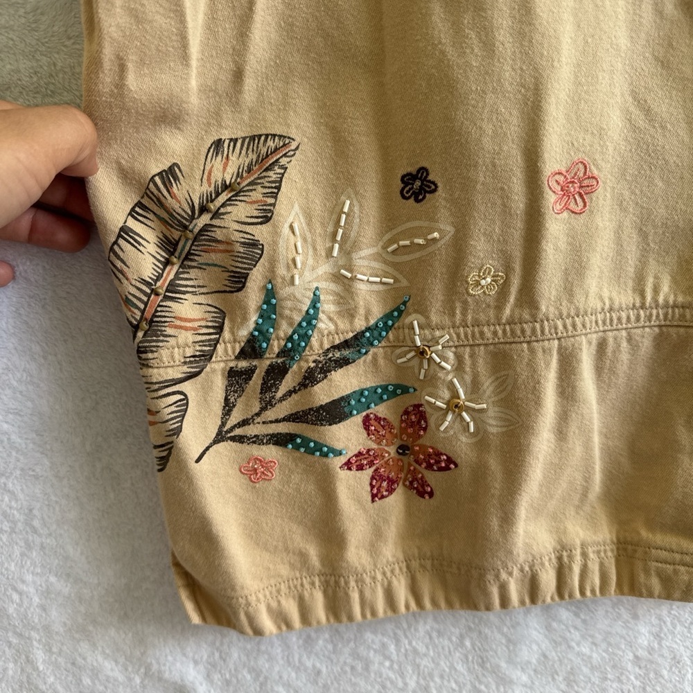 Teddi Beige Embroidered Button-Down Shirt - Picture 4 of 9